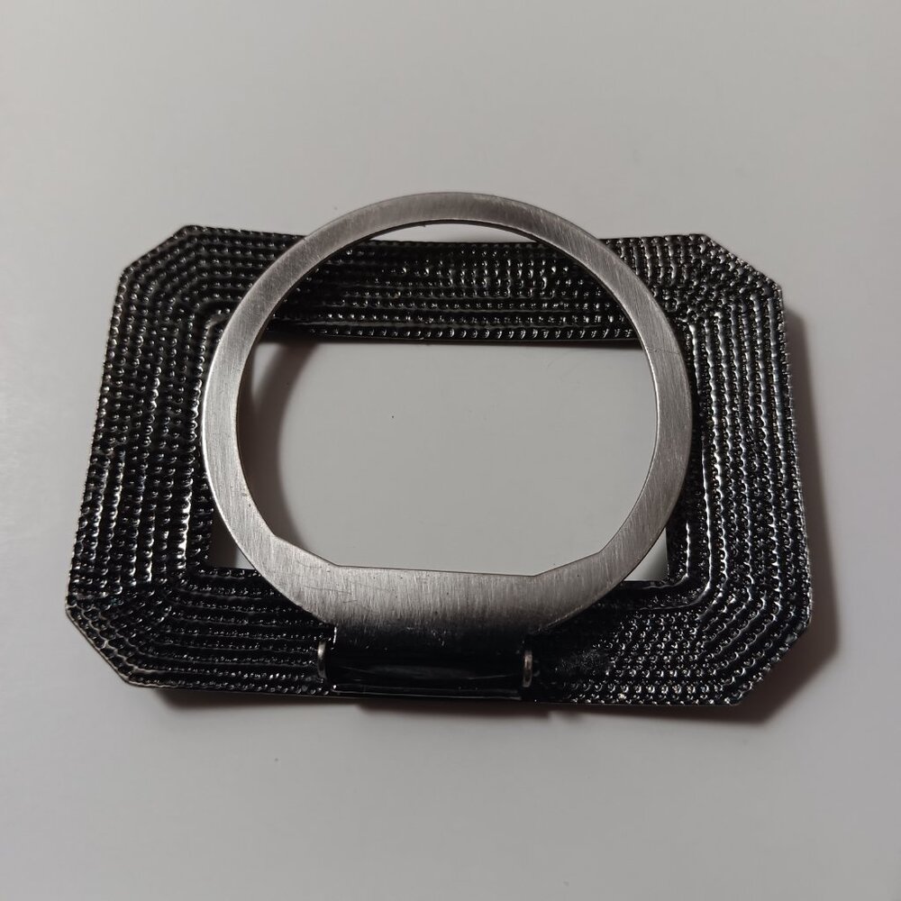 Signed  Lieba USA Buckle ring Modern  Minimalist - Picture 2 of 4